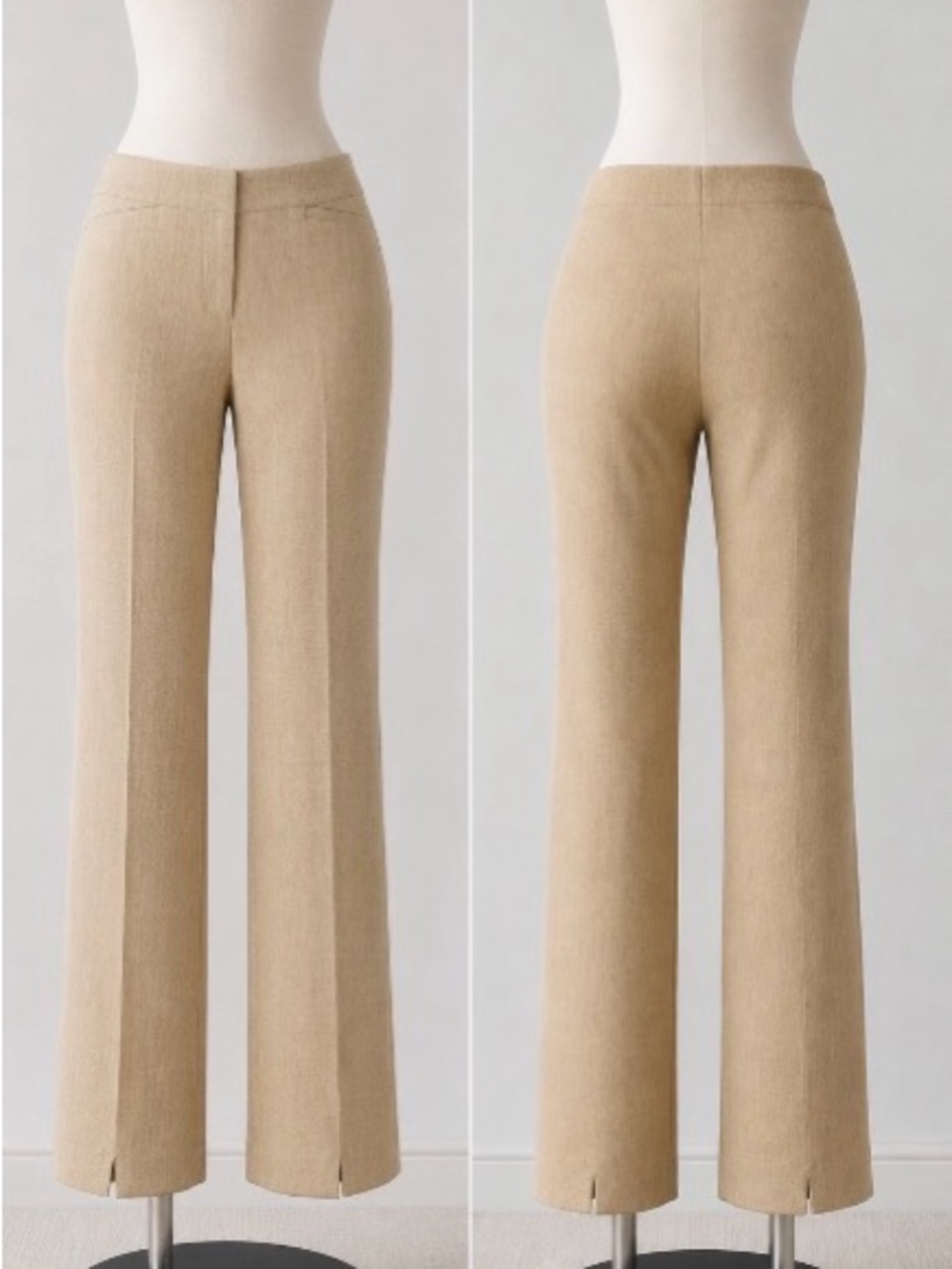 Classic High-Waist Straight-Leg Pants in Camel